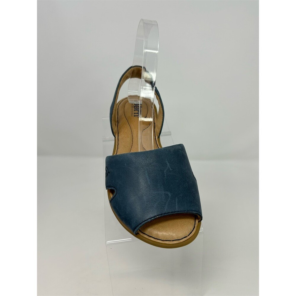 Børn Trang Womens Slingback Flat Sandals Navy Blue Open Toe Comfort Size 7 - Picture 2 of 14
